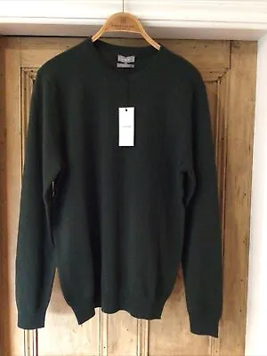 Bnwt Jaeger Mens Wool & Cashmere Jumper Green Size M Chest 38-40” Sweater Rp£89 • £39.99