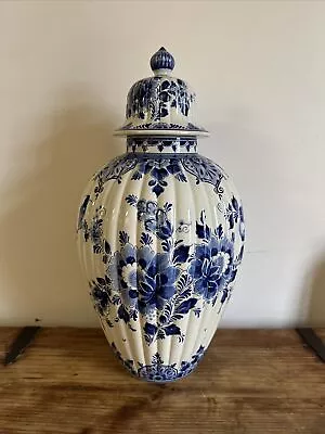 Large Vintage Royal Delft De Porceleyne Fles Blue & White Porcelain Ginger Jar • $699.99