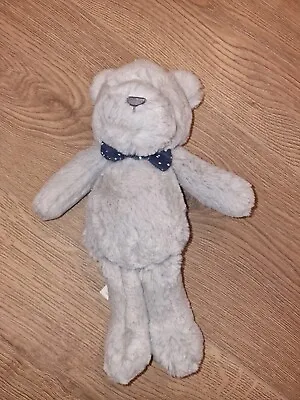 F&F Tesco Baby Grey Teddy Bear With Bow Tie Comforter Plush • £9.95