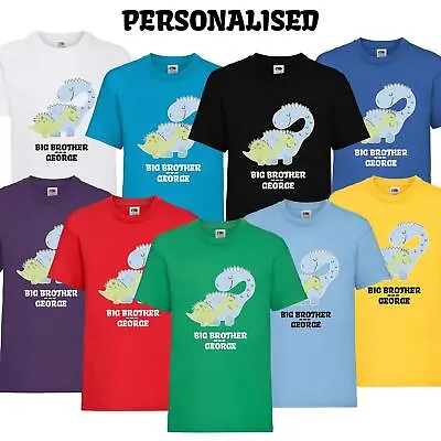 £5.49 • Buy Kids Boys BIG BROTHER Personalised Dinosaur T-Shirt Birthday Gift Funny Tee Top