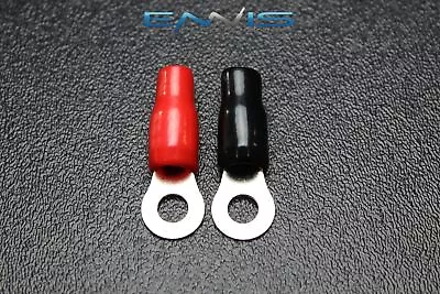 2 Pcs 6 Gauge Ring Terminal 5/16 Hole Power Ground Red Black Connector Ib6gnrt • $6.95