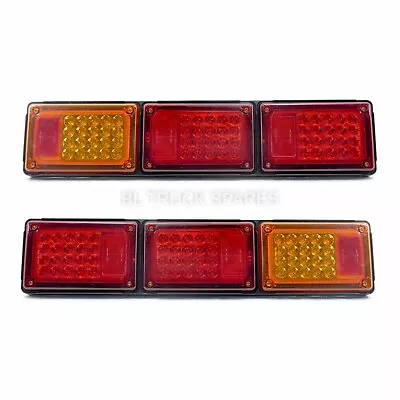 $110 • Buy 2 X JUMBO 12V / 24V LED TRUCK TRAILER TAIL LIGHT (RED, RED, AMBER) - (60 LEDs) 