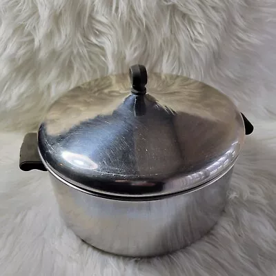 Vintage Farberware 5 Qt Stock Pot With Lid Stainless Steel Aluminum Clad USA • $39.99