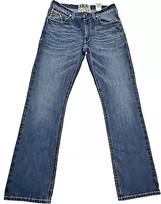 Ariat M4 Measure 36x36 34x36 Thick Stitch Low Rise Boot Cut Riverton Blue Jeans • $29.99