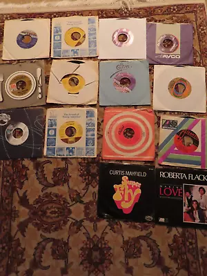 Lot Of Fourteen R&B 45s Of The 70's 80's.  Hits By Original Artists & Labels • $6.99