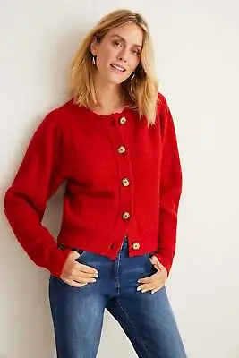 Emerge - Womens Jumper - Regular Winter Cardigan Cardi - Red Sweater - Ribbed • $17.20