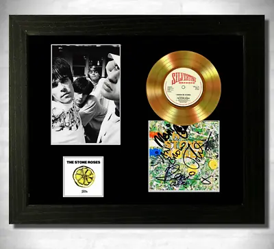 STONE ROSES I Wanna Be Adored Signed GOLD Mini RECORD Style CD Display Framed  • £18.99