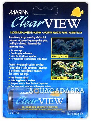 Marina Clear View Background Adhesive Answer No Tape Stickers Aquarium Fish Tank • £5.85