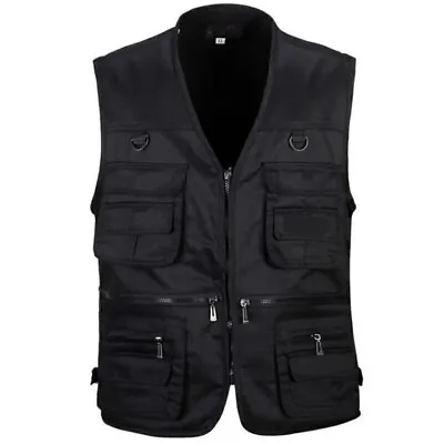 Fisherman Vest Waist Coat Gillet Multi Pockets Work Wear Body Warmer Vest Jacket • £17.99