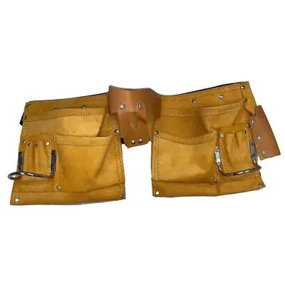 11 Pocket Leather Tool Belt W/ Quick Release Buckle Carpenter Construction Pouch • $21.90