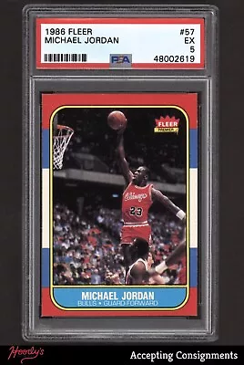 1986-87 Fleer #57 Michael Jordan RC Bulls ROOKIE PSA 5 EX • $590