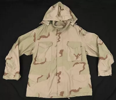 US Military ECWCS BDU Cold Weather Desert Camouflage Hooded Parka Jacket L • $89.99