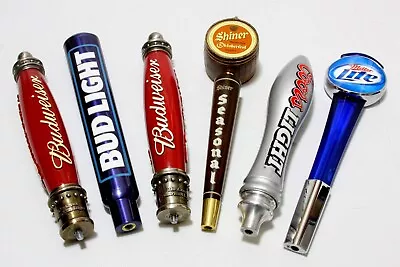 Beer Tap Handles Lot Of 6 Budweiser~Bud Light~Coors~Miller &Shiner Barware Decor • $40