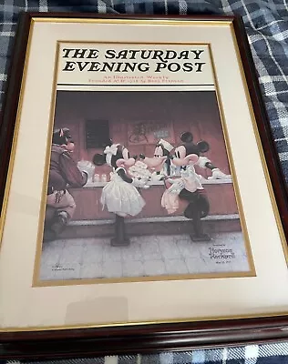 DISNEY Saturday Evening Post Mickey Mouse Minnie Mouse Framed Print • $249.99