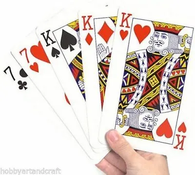 Jumbo Playing Cards Deck Extra Large Cards Playing Cards Pack Of 52 New New • £3.29