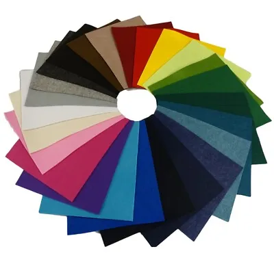 EXTRA THICK FELT 3mm Polyester Plain Colour Craft Bag Felt Fabric Material • £1.89