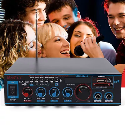 2 CH Audio Amplifier Mini HiFi Bluetooth Full Amplifier Digital Stereo Amplifier • £33.93