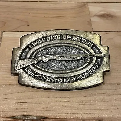 Vintage Belt Buckle  I WILL GIVE UP MY GUN WHEN THEY PRY MY COLD DEAD FINGERS..  • $21