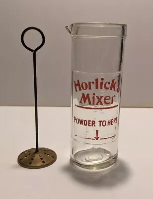 Vintage Horlicks Glass Mixer Jug Embossed Measurements And Plunger • £7.95