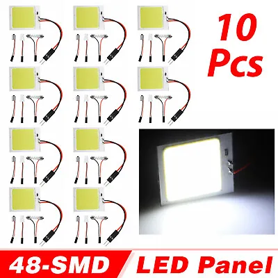 10X 48SMD COB LED Car Interior Dome Panel T10 Festoon BA9S Light Bulbs White 12V • $10.98