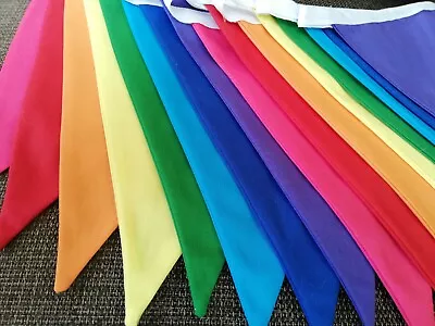 Rainbow Fabric Bunting - Colourful Party Decoration - Pride Banner • £16.90