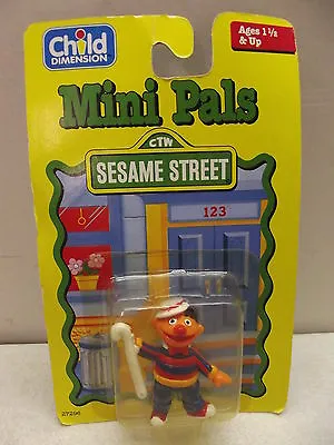 Sesame Street Mini Pals Ernie W/cane Pvc Figure Nip Child Dimension Hasbro • $21.99