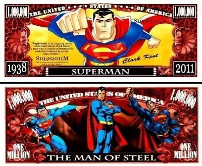 Superman Comic Collectible Pack Of 100 Novelty Print 1 Million Dollar Bills  • $19.95