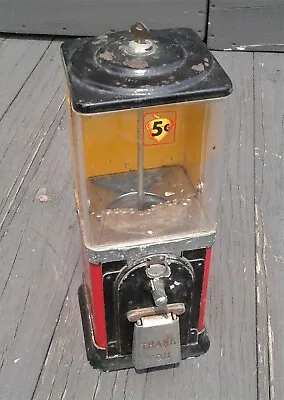 Vintage Victor Topper 5 Cent Gumball Vending Machine Dispenser W Working Key  • $95