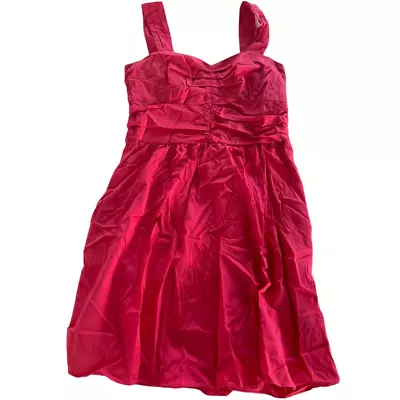 Express Dress Womens 10 Pink Sweetheart Neck Sleeveless Side Zip Mini Cotton • $11.99