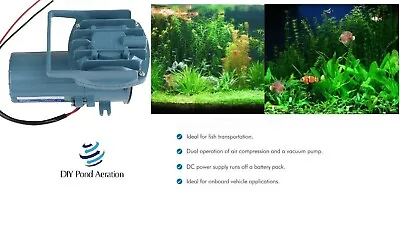 $175.99 • Buy 12v DC Compressor Fish Tank Pond Aquarium Aquaculture Aerator PUMP 68 Lpm 35W