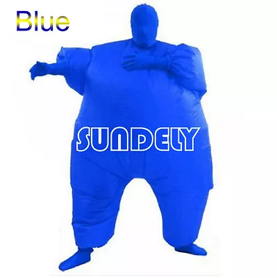 Inflatable Fat Chub Suit Fancy Dress Party Costume Hen Stag Night Outfit Blue • £24.35