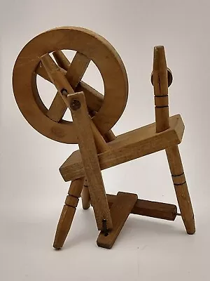 Vintage Dollhouse Miniature Wooden Spining Wheel 4.5” • $4
