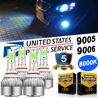 For Corvette C5 1997-2004 4x Combo 9005+9006 LED Headlight Bulbs 8000K Ice Blue • $21.59