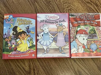 LOT Of 1 Dora The Explorer -Fairytale Adventure DVD  + 2 Angelina Ballerina DVDs • $11.99