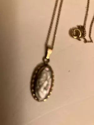 Vintage Estate 1/20 12 Kt Small Cameo Pendant Chain Necklace • $8.99