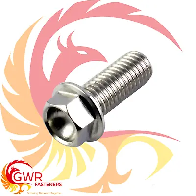 Stainless Steel Flanged Hex Head Bolt M7 X 1.0mm X 20mm UK MADE FLANGE SCREWS • £5.79