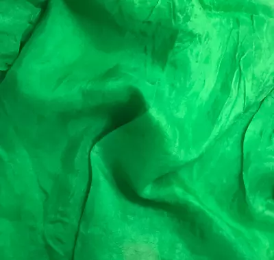 Hand Dyed Bright Kelly Green China Silk HABOTAI Fabric • $11.99