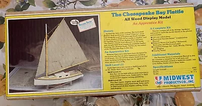 Midwest The Chesapeake Bay Flattie Boat.  Wood Model Ship Kit . MINT. • $34.99