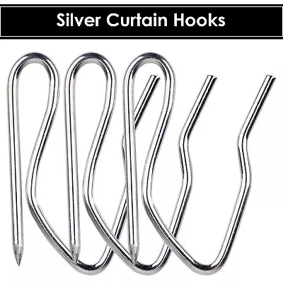 CURTAIN HOOKS METAL PIN IN PINCH PLEAT SEWING HOOKS 30mm - PACK OF 50 100 • £1.69