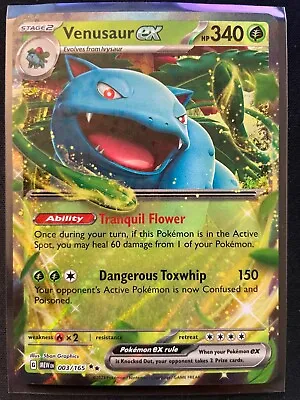 Venusaur EX 003/165 Pokemon 151 Card TCG - Near Mint! • $5.99