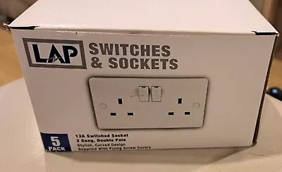 3 X LAP 13A Double Switched Socket 2 Gang Double Pole • £3