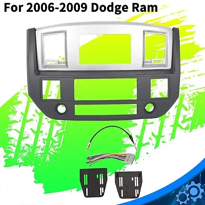 $60.99 • Buy Radio Double Din Dash Install Bezel Kit Silver Slate Grey Fits 2006-09 Dodge Ram