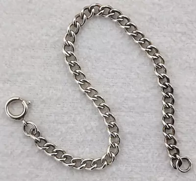 7.5 Inch Silver Curb Chain Bracelet/ Anklet Vintage; 8.69g • $17.98