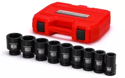 9 PCS 1 Drive Impact Deep Socket Set 6 Point 1  - 2  CR-MO SAE Deep • $105.98