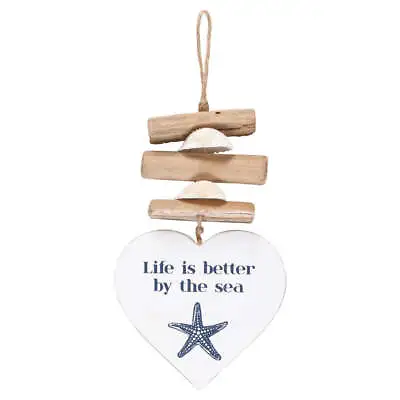 £5.50 • Buy Better By The Sea Driftwood Heart Sign, Wall Decor, Beach Seaside Nautical Home