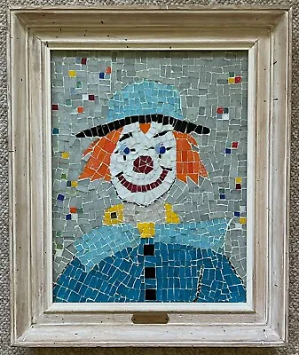 Colorful Vintage 1950s Tile Mosaic Clown Wall Hanging Art Mid Century Modern  • $295