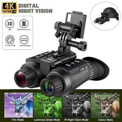 3D 1080P 4K Night Vision Binoculars Goggles Head Mount Infrared Night Vision UHD • $399.99