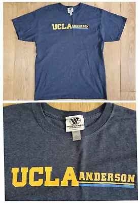 Wideworld UCLA Anderson T Shirt Large Navy Dark USA American University College • £14