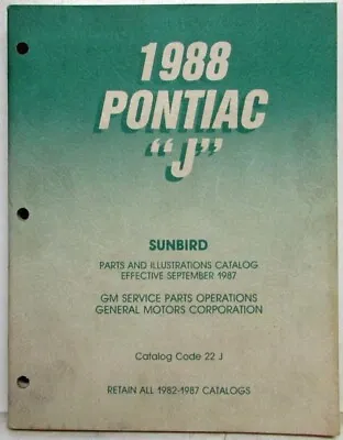 $48.30 • Buy 1988 Pontiac Sunbird Parts And Illustration Catalog