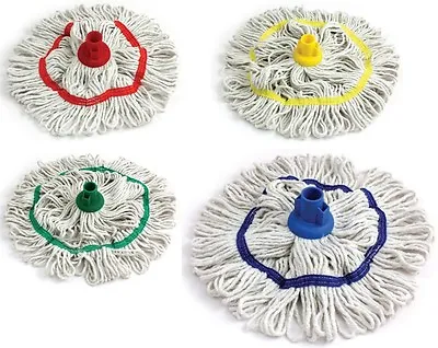£5.75 • Buy Colour Coded Mop Head Hygienic Cleaning Looped Pure Yarn Cotton Mop Socket 350mm